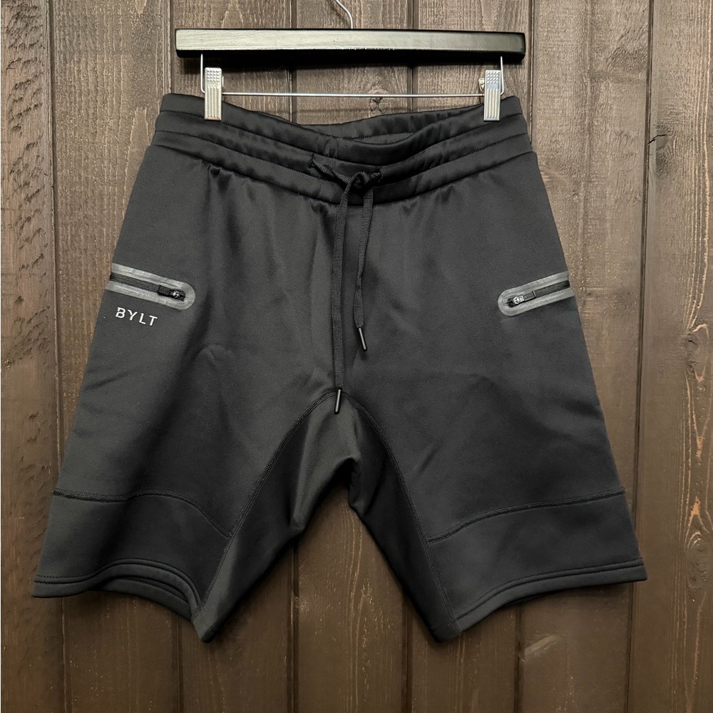 BYLT Tech Jogger Short Mens Sz MED Black Athletic Performance Pockets NWOT